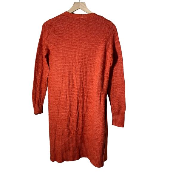 Allison Joy Orange Red Waffle Long Open Front Cardigan Size XS Evereve - Picture 4 of 8